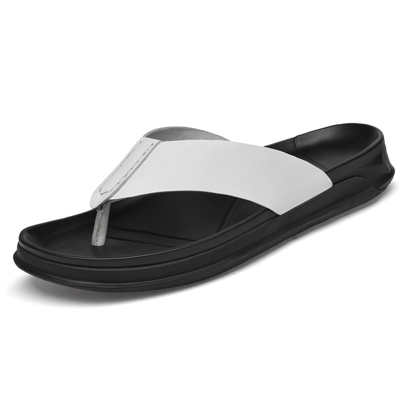 Flip Flop Leather Men - Sandales d'été en cuir véritable pour