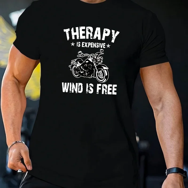 Tee Graphic Print - T-shirt à motifs de motos pour