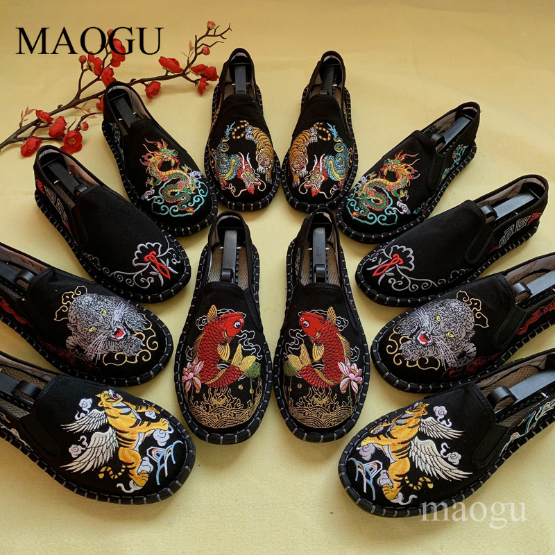 Espadrille Slip On - Chaussures unisexes de style chinois brodées,