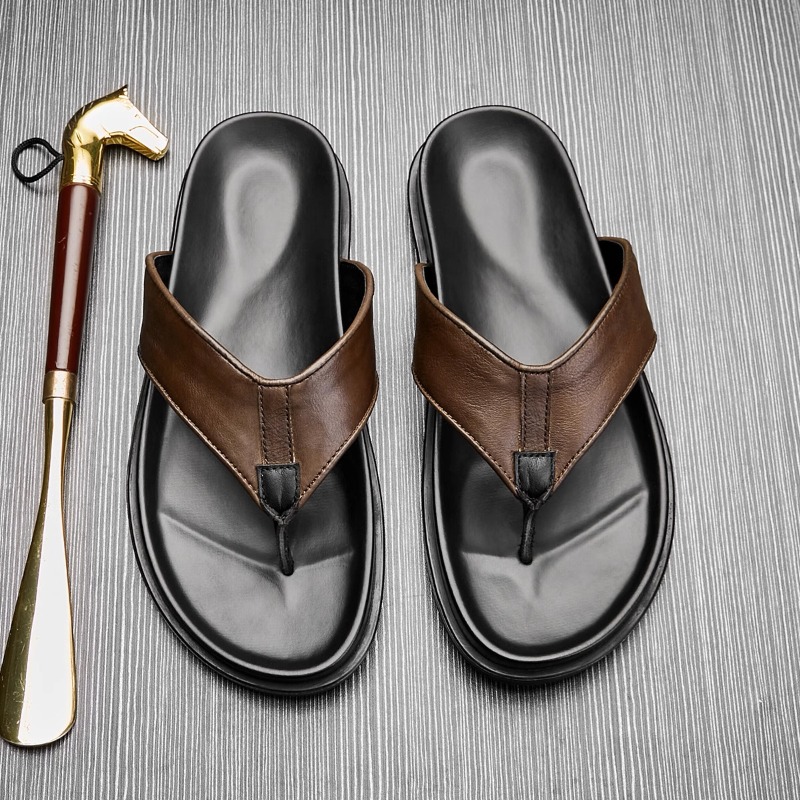Flip Flop Leather Men - Nouvelles tongs d'été 2026 pour hommes