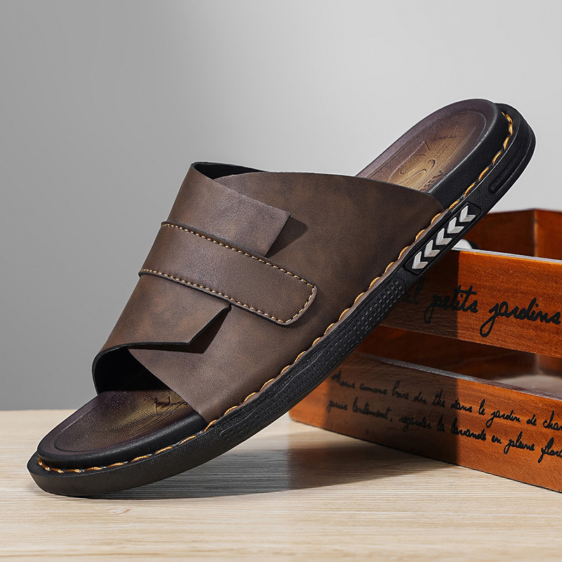 Sandales d'été classiques en c - Flip Flop Leather Men avis et prix